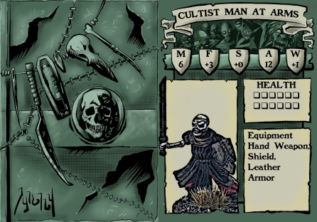 Cultist Man at Arms Stat Card